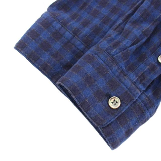 【中古】セブンバイセブン 7×7 シャツ 長袖 チェック柄 M 青 ブルー 紺 ネイビー SBSS18TSHC /YT メンズ_4