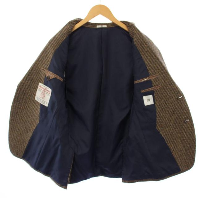 【中古】スーツセレクト Harris Tweed生地 ウール2釦ジャケット テーラードジャケット AB5 茶 JSJ2102 メンズ_2