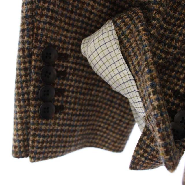 【中古】スーツセレクト Harris Tweed生地 ウール2釦ジャケット テーラードジャケット AB5 茶 JSJ2102 メンズ_4