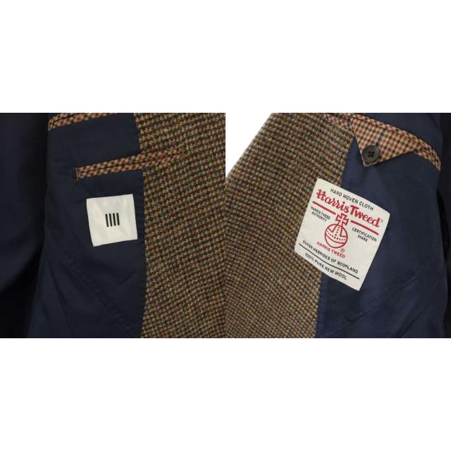 【中古】スーツセレクト Harris Tweed生地 ウール2釦ジャケット テーラードジャケット AB5 茶 JSJ2102 メンズ_5