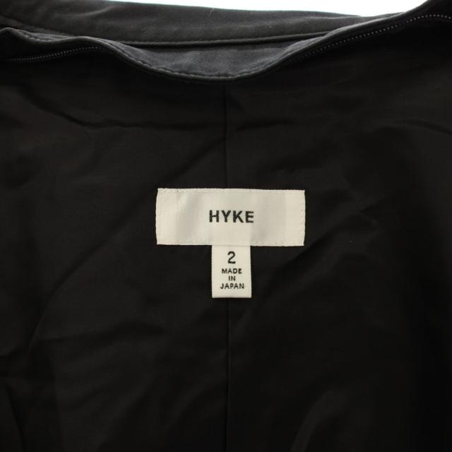 【中古】ハイク HYKE トレンチコート アウター ロング丈 ダブル ワンカラー ベルト 2 黒 ブラック /BB メンズ_2