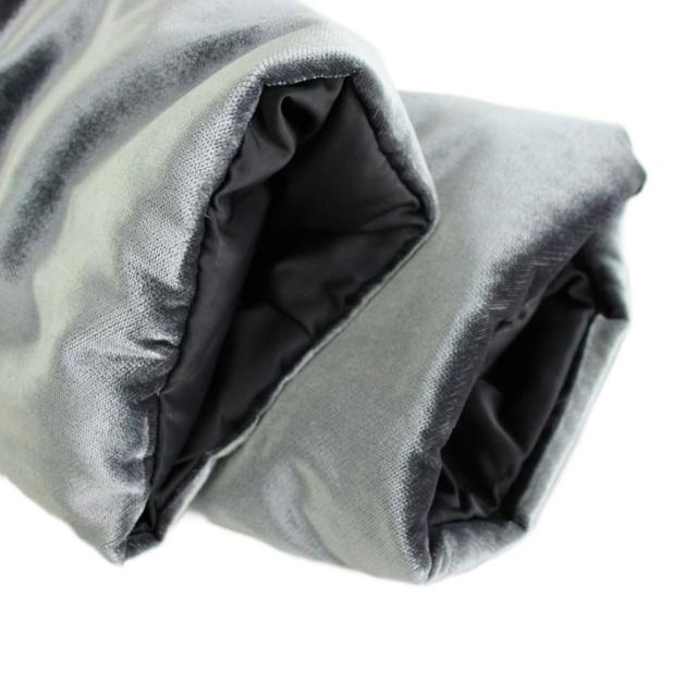 【中古】オールセインツ Lacey Reversible Puffer Coat リバーシブル ダウンコート ショート丈 ベロア US2 グレー 黒