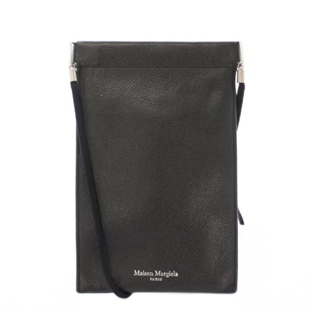 【中古】メゾンマルジェラ Maison Margiela ショルダーバッグ コンパクト レザー ロゴ プリント ワンポイント