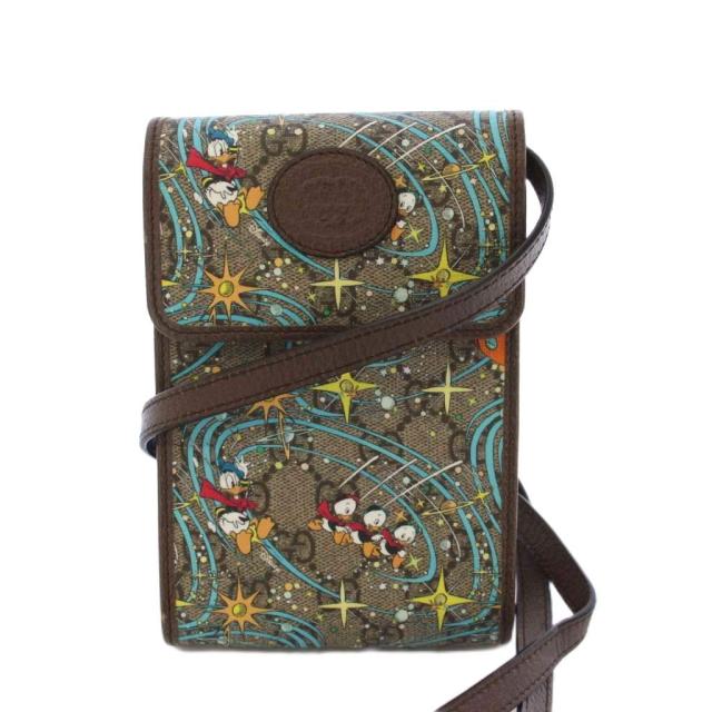 【中古】グッチ GUCCI Disney GGスプリーム ショルダーバッグ ドナル ベージュ 647927 /KH ■OH レディース