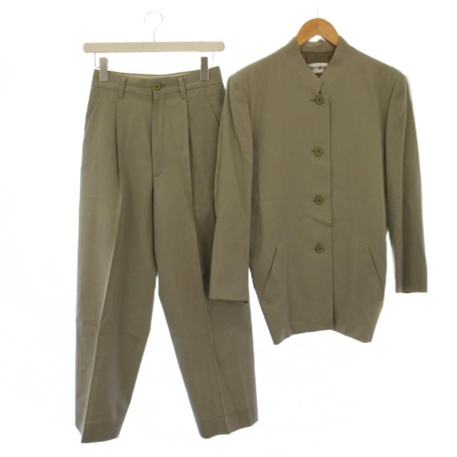 【中古】イッセイミヤケ ISSEY MIYAKE 銀タグ 90s ヴィンテージ セットアップ ジャケット パンツ M グレー メンズ