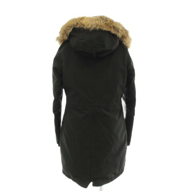 【中古】カナダグース CANADA GOOSE ROSSCLAIR PARKA FF ダウンコート フーディ コヨーテファー M 黒 2580LA /KH_3