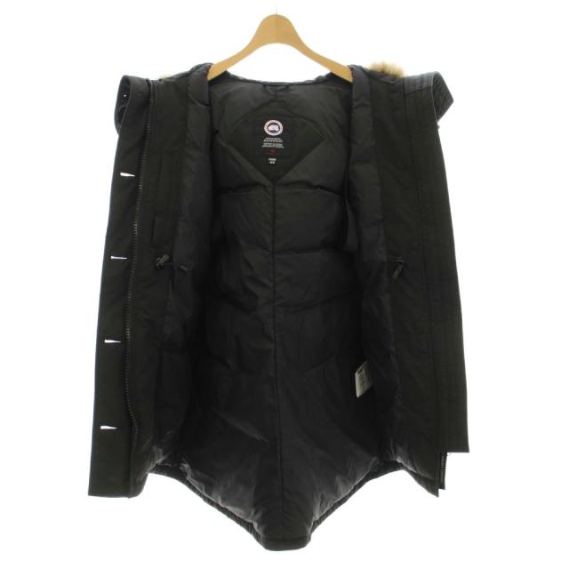 【中古】カナダグース CANADA GOOSE ROSSCLAIR PARKA FF ダウンコート フーディ コヨーテファー M 黒 2580LA /KH_7