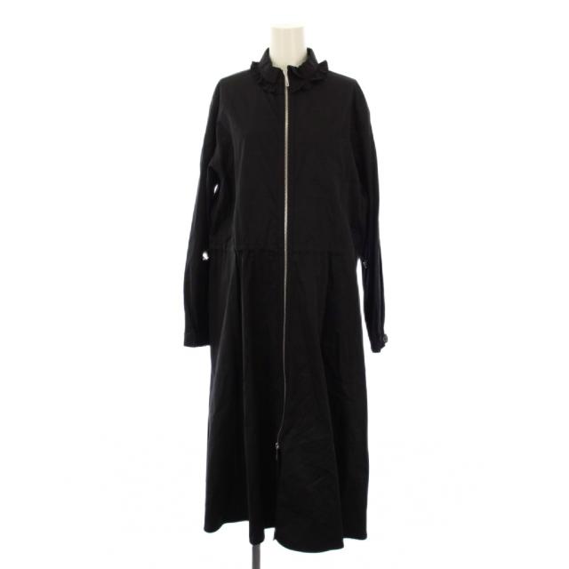 【中古】エルメス HERMES カルトゥッシュ クルードセル ワンピース ロング 長袖 34 黒 4H0571DV /KH レディース