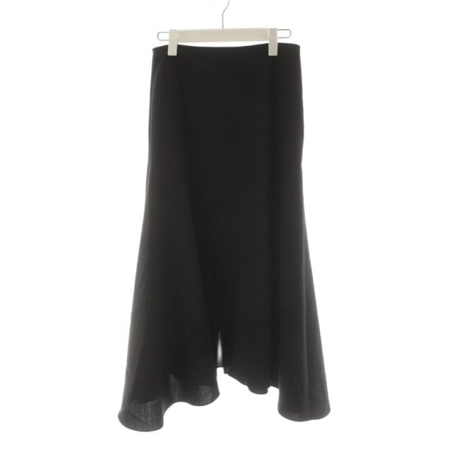 【中古】マルニ MARNI 23AW フレアスカート ロング丈 ウール シルク混 絹 38 黒 ブラック GOMA0581U0 /AN73