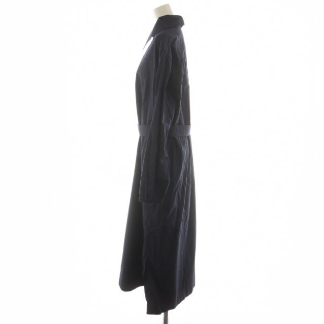 【中古】ジルサンダープラス JIL SANDER＋ 23SS ワンピース ロング丈 スタンドカラー スリット 長袖 32 紺 ネイビー_1
