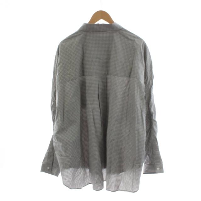【中古】未使用品 エレファントトライバルファブリックス シャツ 長袖 チェック柄 F グレー_1