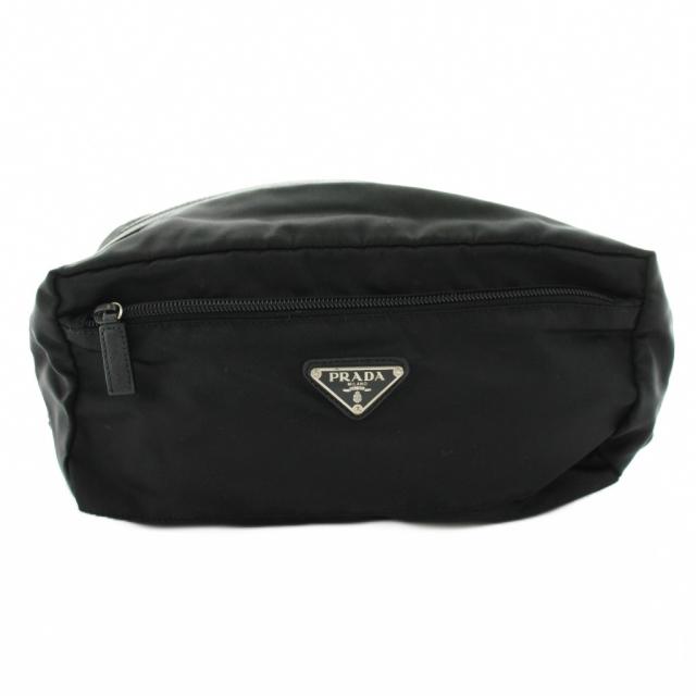 【中古】プラダ PRADA ポーチ マルチポーチ トライアングルロゴ ナイロン 黒 ブラック /KU ■OH レディース