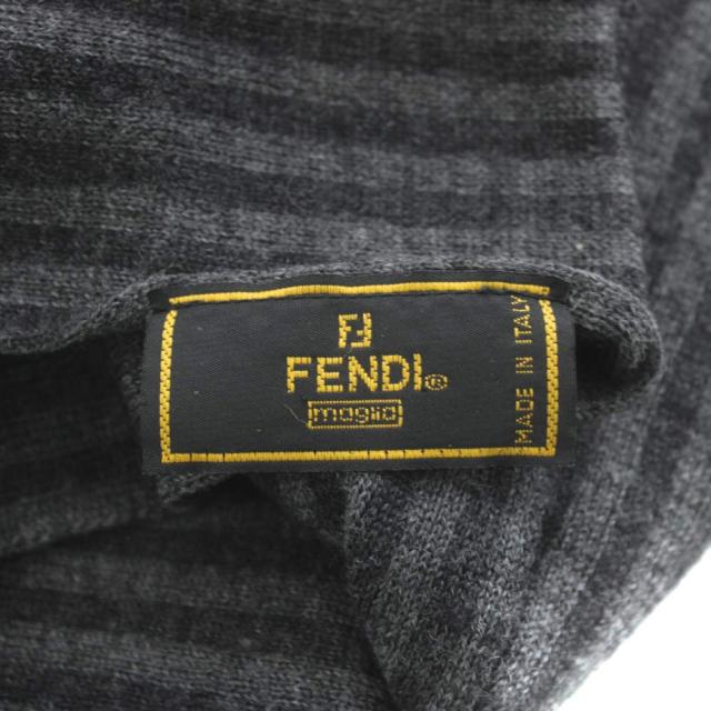 【中古】フェンディ FENDI ズッカ柄 マフラー ボーダー柄 グレー /AN5 ■OH メンズ_2