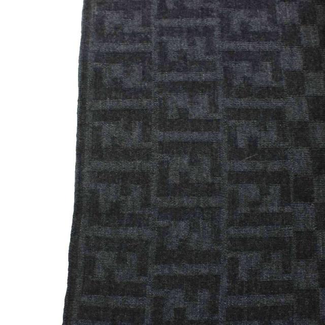 【中古】フェンディ FENDI ズッカ柄 マフラー ボーダー柄 グレー /AN5 ■OH メンズ_3