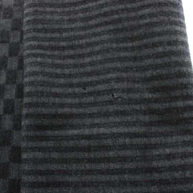 【中古】フェンディ FENDI ズッカ柄 マフラー ボーダー柄 グレー /AN5 ■OH メンズ_4