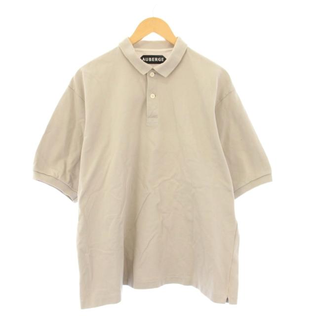 【中古】オーベルジュ AUBERGE NIVEN ポロシャツ 半袖 44 ベージュ /KH メンズ