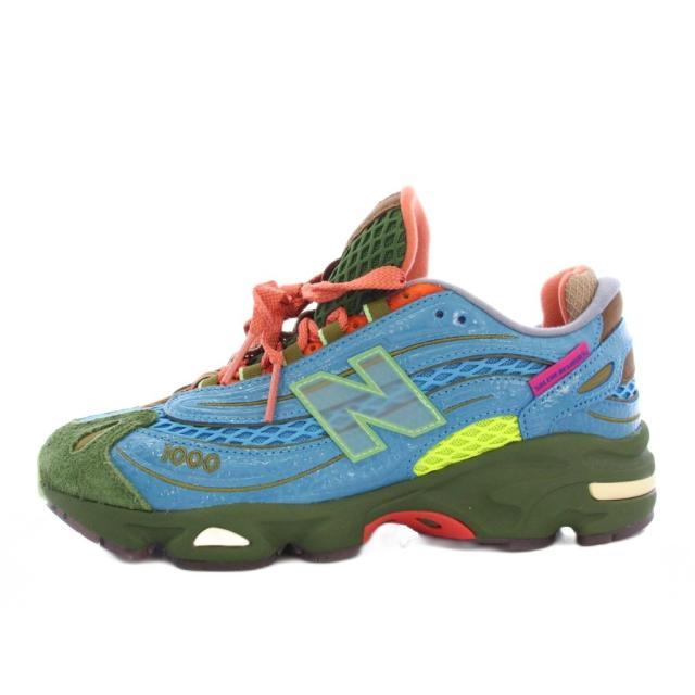 【中古】未使用品 ニューバランス NEW BALANCE M1000BM スニーカー シューズ US8 水色 マルチカラー /TK メンズ