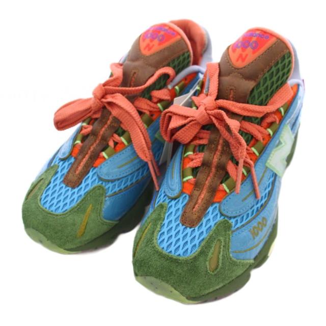 【中古】未使用品 ニューバランス NEW BALANCE M1000BM スニーカー シューズ US8 水色 マルチカラー /TK メンズ_1