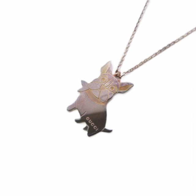 【中古】グッチ GUCCI フレンチブルドッグ ネックレス ペンダント 925 シルバーカラー /KH ■OH レディース