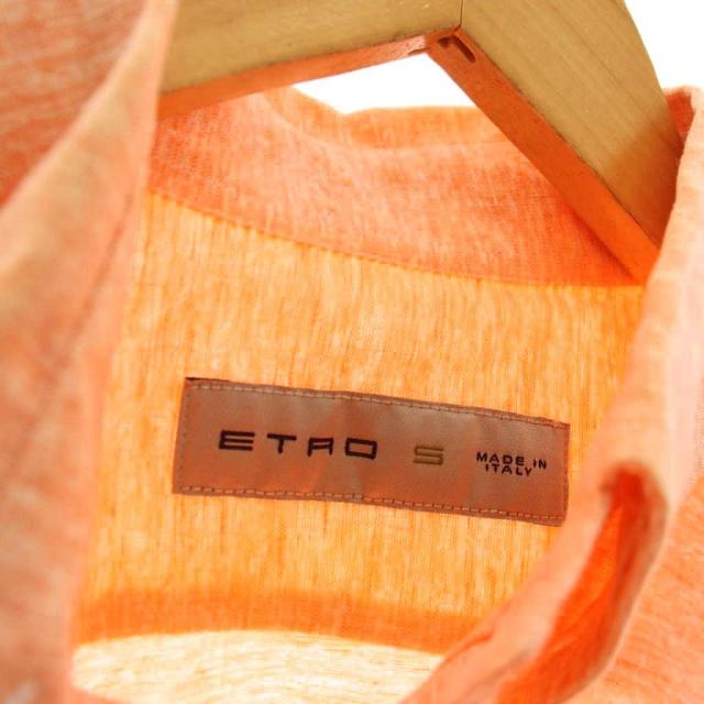 【中古】エトロ ETRO リネン ボタンダウンシャツ 長袖 S オレンジ /YM メンズ_3