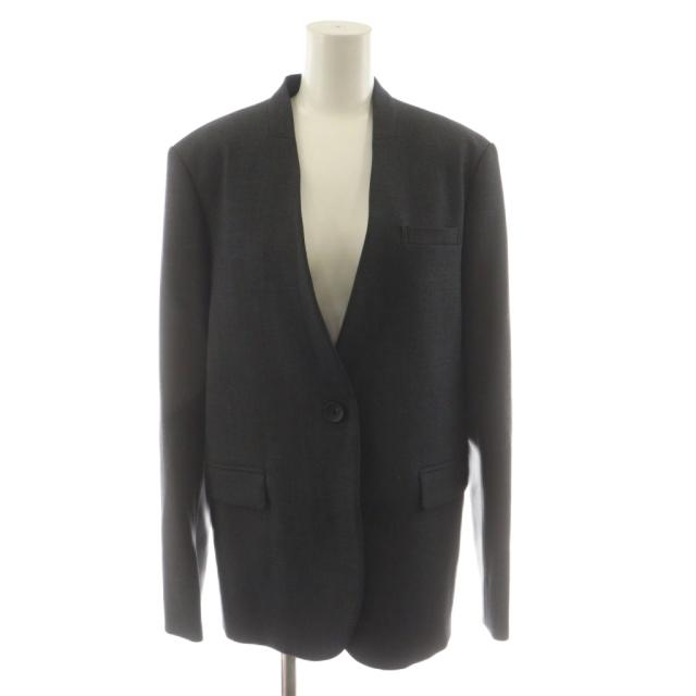 【中古】ノーブル NOBLE 24AW ダブルクロスカラーレスジャケット ノーカラージャケット 38 グレー 24010240606030