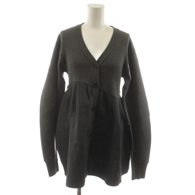 【中古】未使用品 オーエムエムオー OMMO 25AW TUCK FLARE KNIT CD ニットカーディガン F グレー 882540510501