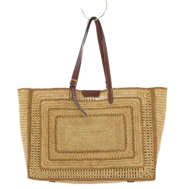 【中古】アニヤハインドマーチ ANYA HINDMARCH E/W BOW TOTE かごバッグ トートバッグ ハンドバッグ ベージュ /KH