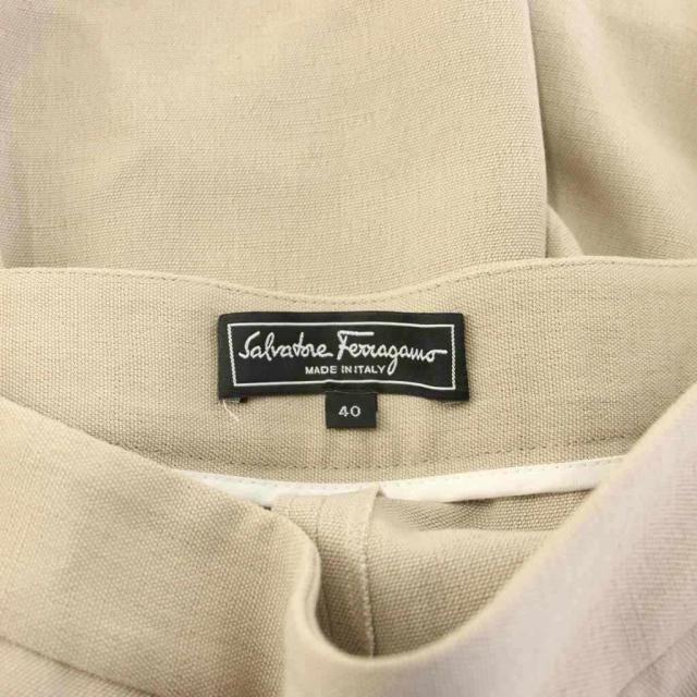 【中古】サルヴァトーレフェラガモ Salvatore Ferragamo 遊撃手ズボン下 二分の一ズボン下 人絹 リネン 40 ベージュ