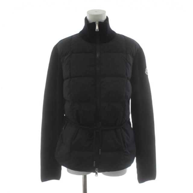 【中古】モンクレール 21AW CARDIGAN TRICOT ダウンジャケット ニット切替 アウター M 黒