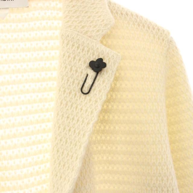【中古】ラルディーニ LARDINI カシミヤ ブートニエール ニット テーラードジャケット M 白 JALJM70 /KH メンズ_3