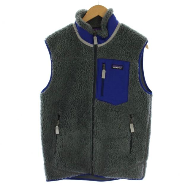【中古】未使用品 パタゴニア Patagonia クラシック・レトロX・ベスト ジャケット ジップアップ M グレー 青 メンズ