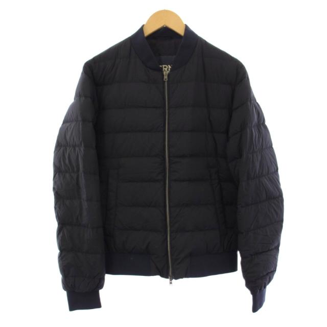 【中古】ヘルノ HERNO LEGEND ダウンジャケット ジップアップ 46 紺 PI010ULE /KH メンズ