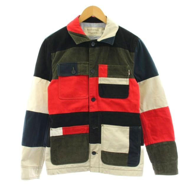 【中古】メゾンキツネ パッチワークジャケット ブルゾン コーデュロイ 切替 XS マルチカラー FW16M116