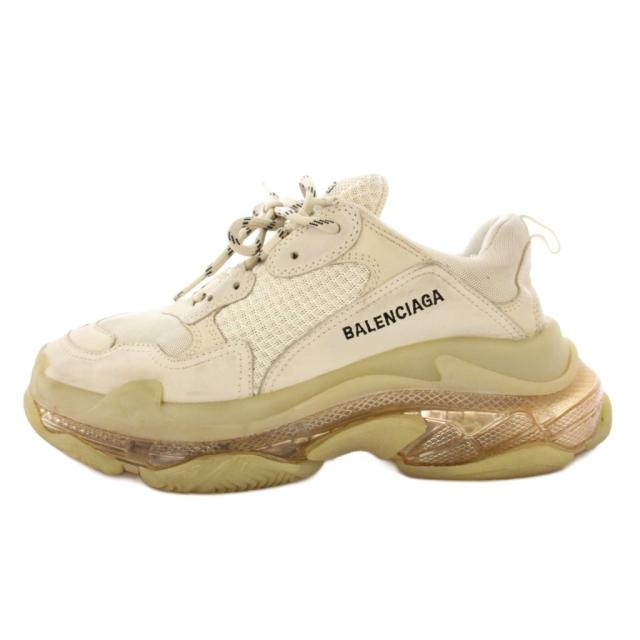 【中古】バレンシアガ BALENCIAGA トリプルS Triple S スニーカー シューズ USA8 ベージュ 541624 /TK メンズ
