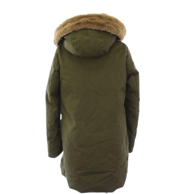 【中古】ウールリッチウーレンミルズ COCOON PARKA ダウンコート フーディ ミドル丈 XS カーキ WWOU0645 /KH_2