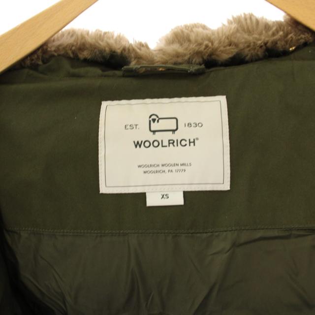【中古】ウールリッチウーレンミルズ COCOON PARKA ダウンコート フーディ ミドル丈 XS カーキ WWOU0645 /KH_3