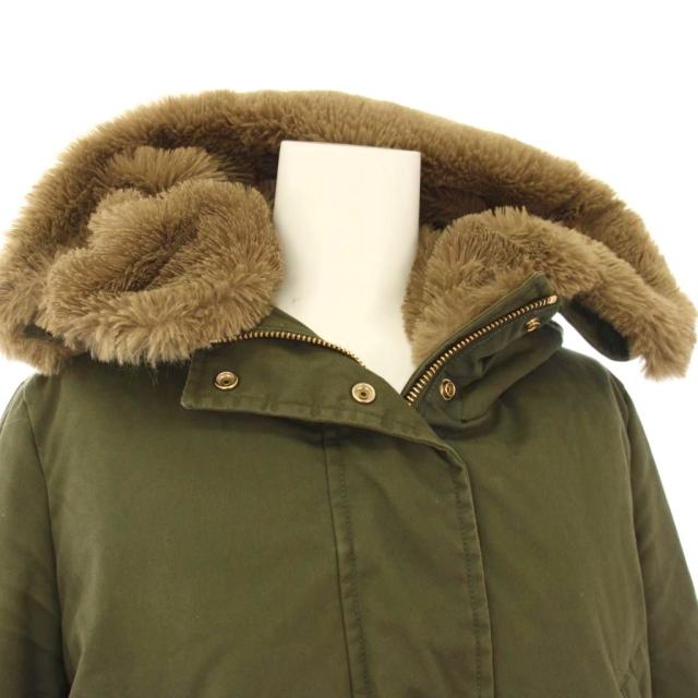 【中古】ウールリッチウーレンミルズ COCOON PARKA ダウンコート フーディ ミドル丈 XS カーキ WWOU0645 /KH_4