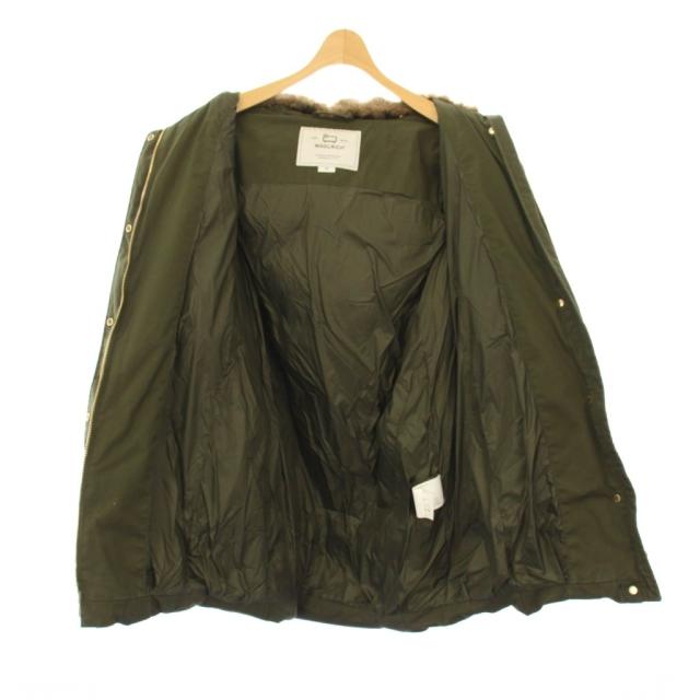 【中古】ウールリッチウーレンミルズ COCOON PARKA ダウンコート フーディ ミドル丈 XS カーキ WWOU0645 /KH_6