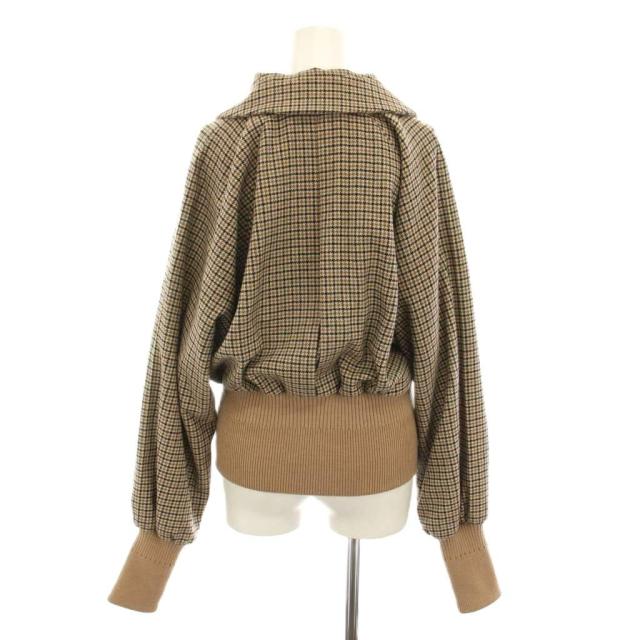 【中古】パトゥ リサイクルウールブレンドライトウェイトボンバージャケット チェック柄 指穴 38 茶 24A-OU028-0195