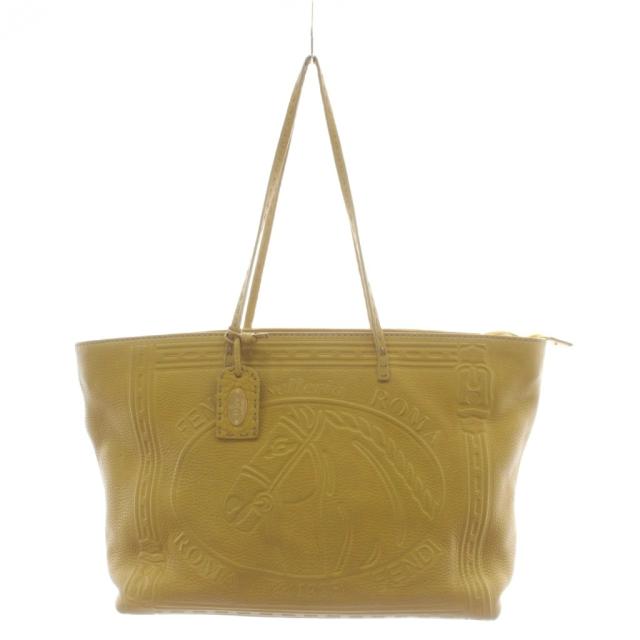 【中古】フェンディ FENDI セレリア ホース ショルダーバッグ トートバッグ レザー 黄 イエロー 8BH185 /AN5 ■OH
