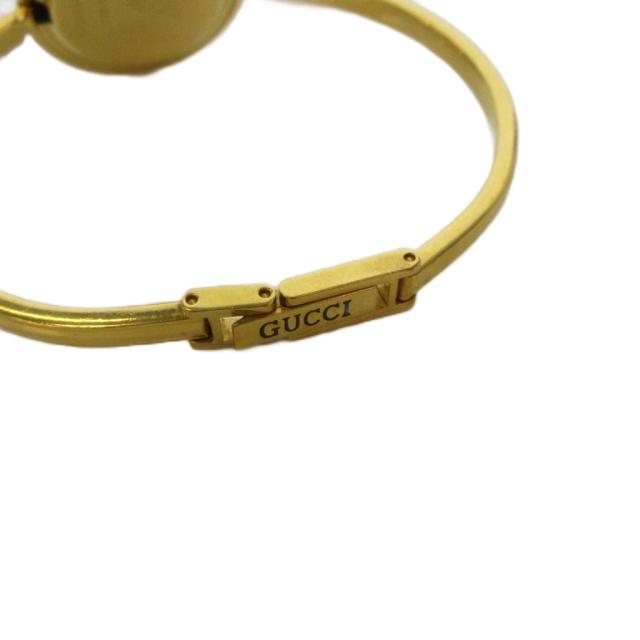 【中古】グッチ GUCCI チェンジベゼル ウォッチ 腕時計 アナログ 2針 クォーツ ゴールド色 白 ホワイト 11/12.2