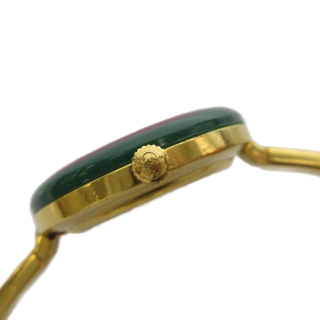 【中古】グッチ GUCCI チェンジベゼル ウォッチ 腕時計 アナログ 2針 クォーツ ゴールド色 白 ホワイト 11/12.2