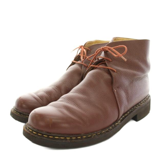 【中古】パラブーツ Paraboot ブロワ BLOIS チャッカブーツ ショートブーツ レザー 箱付き 8 茶 14367 メンズ
