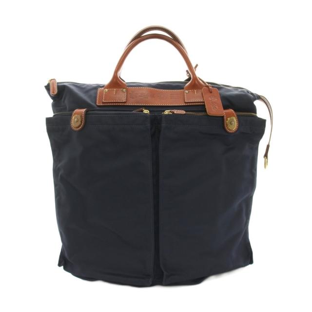 【中古】フェリージ トートバッグ ハンドバッグ リュックサック 2way ナイロン レザー 紺 茶 18/50/DS メンズ