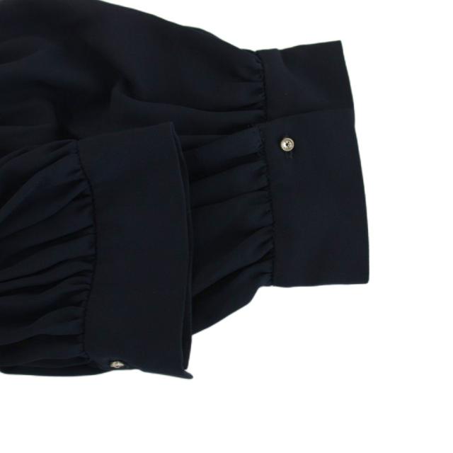 【中古】セルフォード CELFORD 23AW ボウタイプリーツワンピース ロング 38 紺 ネイビー 長袖 CWFO234098 /YM