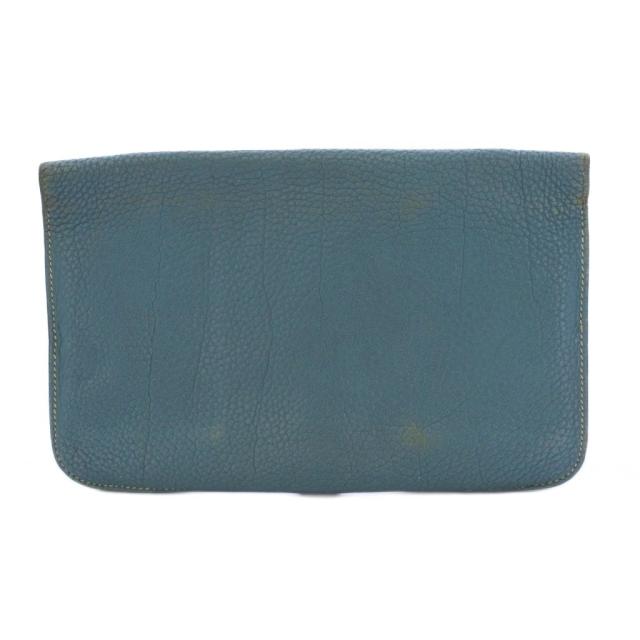 【中古】エルメス HERMES ドゴン デュオ ブルージーン 長財布 二つ折り □G刻印 レザー 青 ブルー /YT ■OH_8