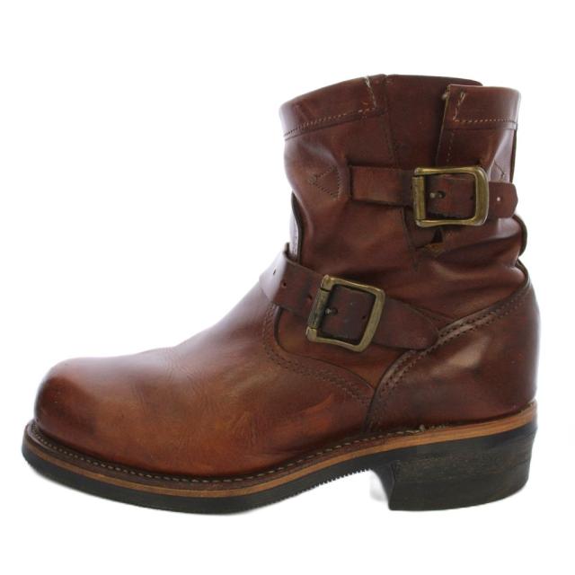 【中古】チペワ CHIPPEWA タンレネゲート エンジニアブーツ ショートブーツ レザー 7E ブラウン メンズ