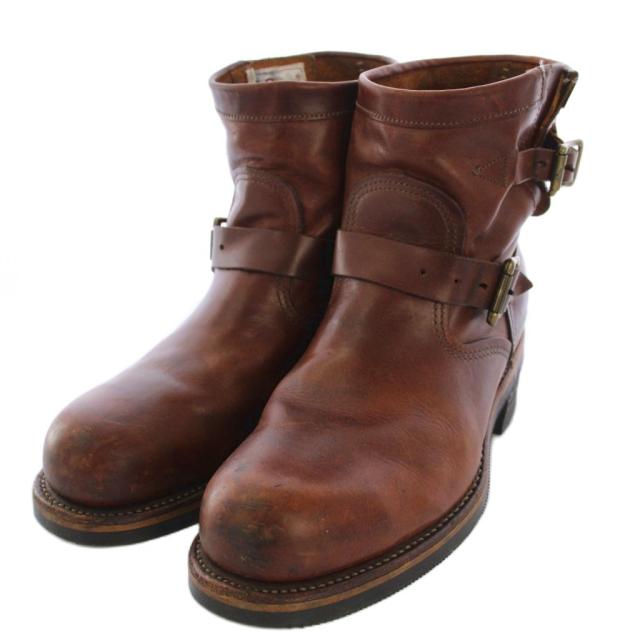 【中古】チペワ CHIPPEWA タンレネゲート エンジニアブーツ ショートブーツ レザー 7E ブラウン メンズ