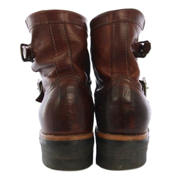 【中古】チペワ CHIPPEWA タンレネゲート エンジニアブーツ ショートブーツ レザー 7E ブラウン メンズ