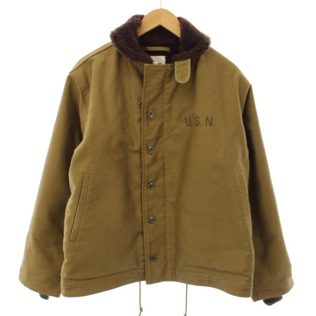 【中古】ワイパーインク U.S.NAVY N-1 デッキジャケット 後期型 アルパカライニング ミリタリー 40 カーキ メンズ